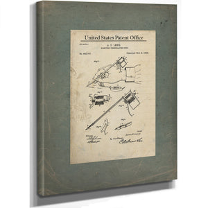 The Tattooists Instrument Patent of the Electric Perforating Pen — Stretched Canvas Print | Bella Frye