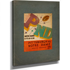 Official Football Program for the October 19 1935 Notre Dame Versus Pittsburgh — Stretched Canvas Print | Bella Frye