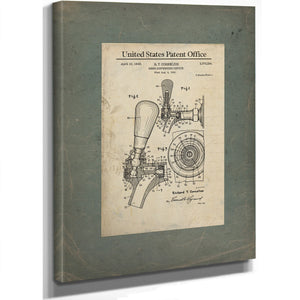 The Publicans Precision Cornelius Beer Tap Patent — Framed Wall Art Room View | Bella Frye