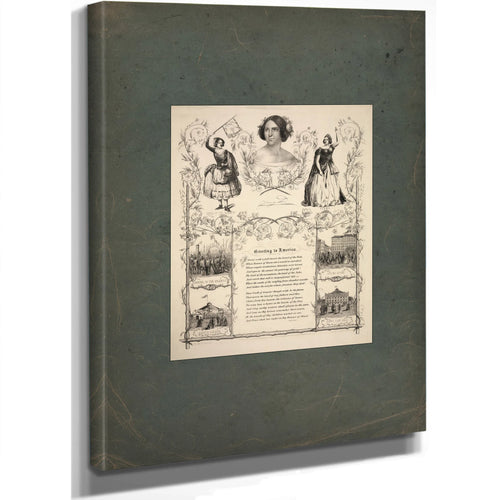 Greeting to America 19th Century — Stretched Canvas Print | Bella Frye