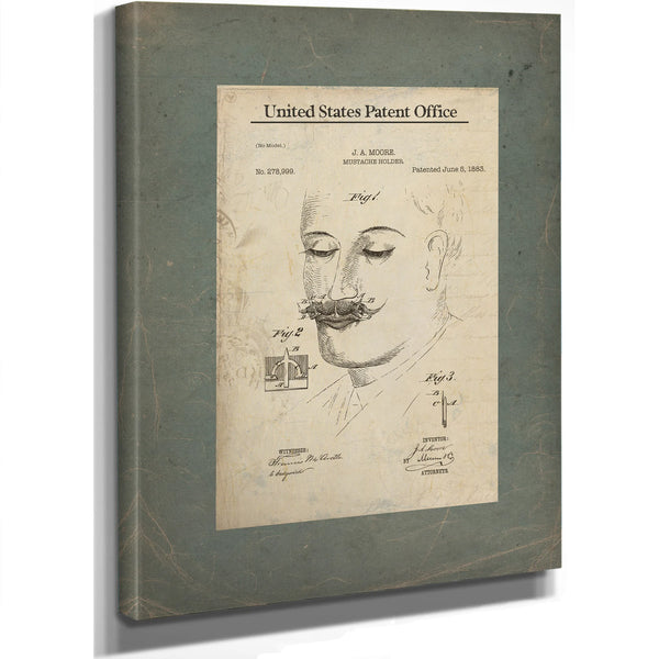 The Gentlemans Vanity Device — Patent Drawing No 278999 — Stretched Canvas Print | Bella Frye