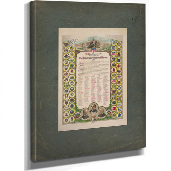 An Acknowledgment From the Delegates to the Philadelphia Commercial Museum 1899 1899 — Stretched Canvas Print | Bella Frye