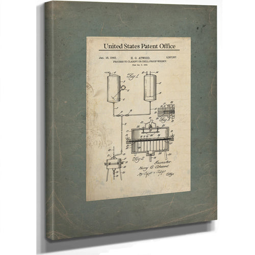 The Atwood Apparatus Blueprint for Liquid Clarity — Stretched Canvas Print | Bella Frye