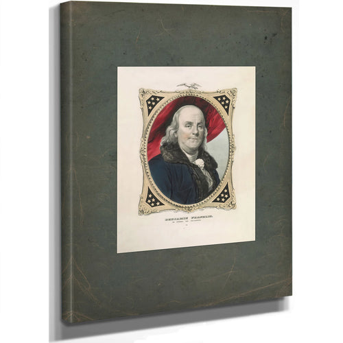 Benjamin Franklin the Statesman and Philosopher 1847 — Stretched Canvas Print | Bella Frye