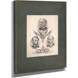 Portraits of Mckinley Lincoln and Garfield 192 — Stretched Canvas Print | Bella Frye