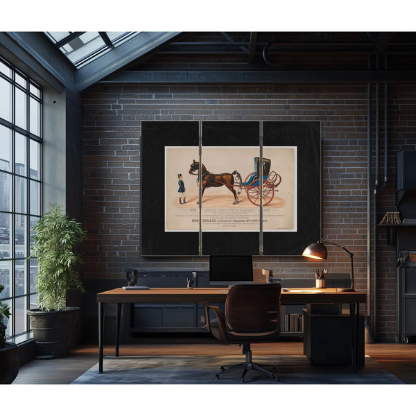 Brewster Co Annual Exhibition of Carriages — Framed Wall Art Room View | Bella Frye