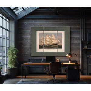 Clipper Ship Three Brothers 2972 Tons_ the Largest Sailing Ship in the World — Framed Wall Art Room View | Bella Frye