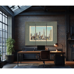 Steel Cathedral Dreams Manhattans Art Deco Ascension — Framed Wall Art Room View | Bella Frye