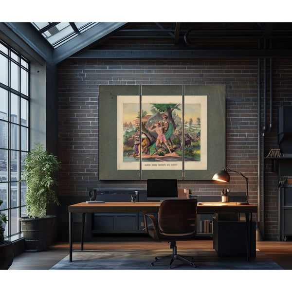 Daniel Boone Protects His Family 1874 — Framed Wall Art Room View | Bella Frye