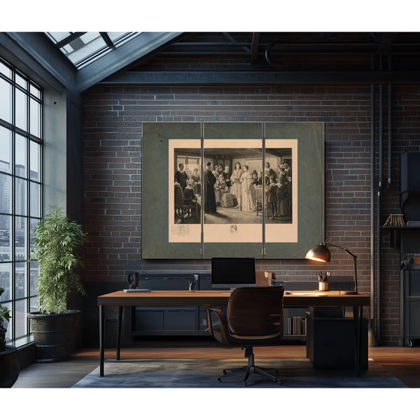 a Colonial Wedding the Marriage of Dr Francis Le Baron and Mary Wilder Plymou — Framed Wall Art Room View | Bella Frye