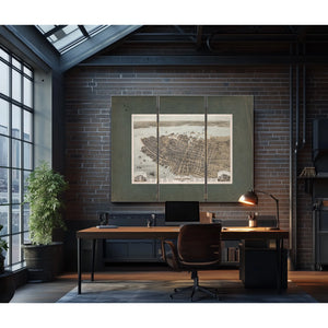 Birds Eye View of the City of Charleston South Carolina 1872 1872 — Framed Wall Art Room View | Bella Frye