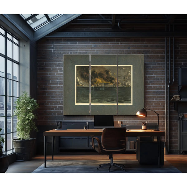 Bombardment of Fort Sumter Charleston Harbor_ 12th 13th of April 1861 1861 — Framed Wall Art Room View | Bella Frye