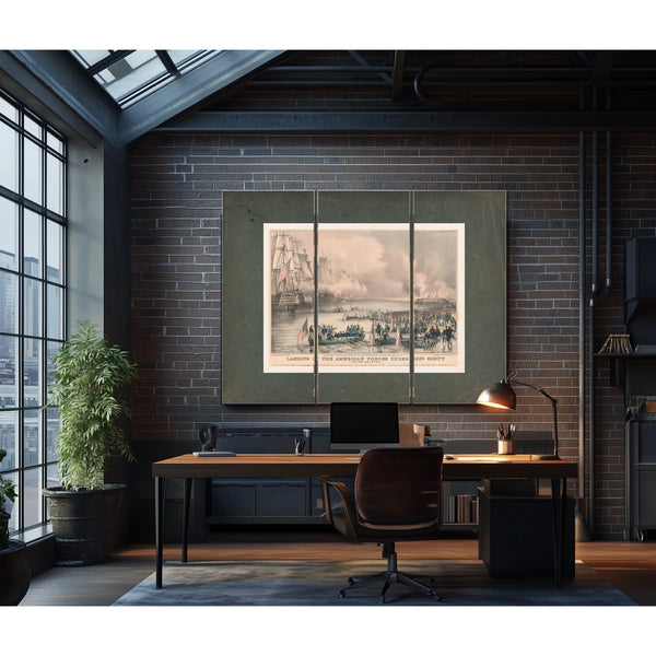 Landing of the American Forces Under Genl Scott at Vera Cruz March 9th 1847 — Framed Wall Art Room View | Bella Frye