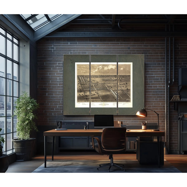 Birds Eye View of Camp Chase Near Columbus Ohio 186s — Framed Wall Art Room View | Bella Frye