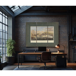 American Steamboats on the Hudson_ Passing the Highlands 1874 — Framed Wall Art Room View | Bella Frye