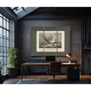 Burning of the Inman Line Steamship City of Montreal on Her Voyage From New — Framed Wall Art Room View | Bella Frye