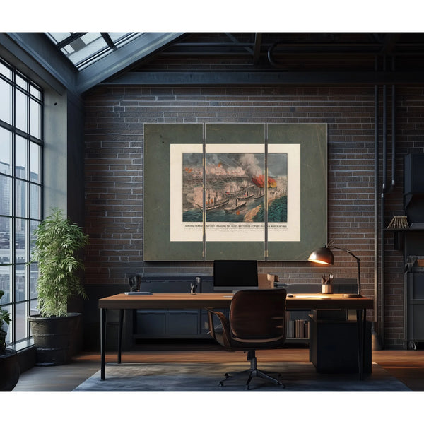 Admiral Farraguts Fleet Engaging the Rebel Batteries at Port Hudson March 14t