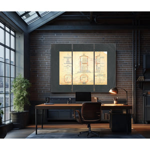 The Keepers Blueprint Baltimore Harbor Light Station Plans of 1885 — Framed Wall Art Room View | Bella Frye