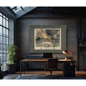 Awful Conflagration of the Steam Boat Lexington in Long Island Sound on Mond — Framed Wall Art Room View | Bella Frye
