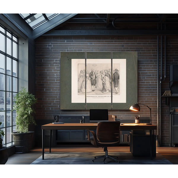 a Presidential Reception in 1789 by General and Mrs Washington 1876 — Framed Wall Art Room View | Bella Frye