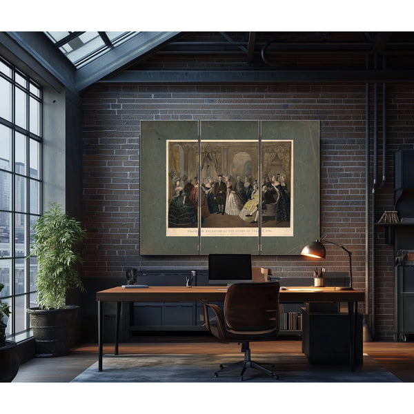 Franklins Reception at the Court of France 1778 Respectfully Dedicated to Th — Framed Wall Art Room View | Bella Frye