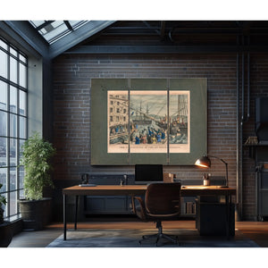 Destruction of Tea at Boston Harbor 1846 — Framed Wall Art Room View | Bella Frye