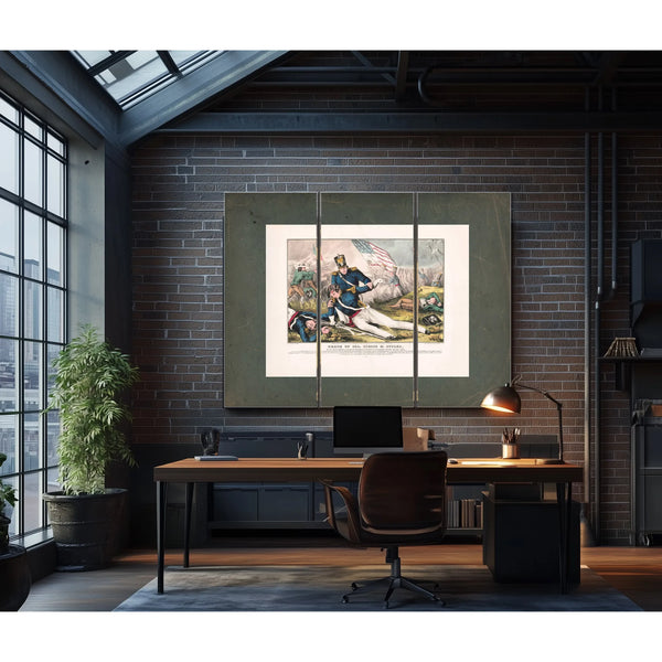 Death of Colonel Pierce M Butler of the South Carolina Palmetto Regiment at — Framed Wall Art Room View | Bella Frye