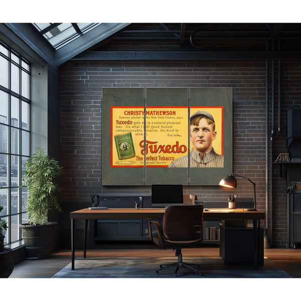 Christy Mathewson Tuxedo Tobacco Trolley Car Advertising Sign 2 — Framed Wall Art Room View | Bella Frye
