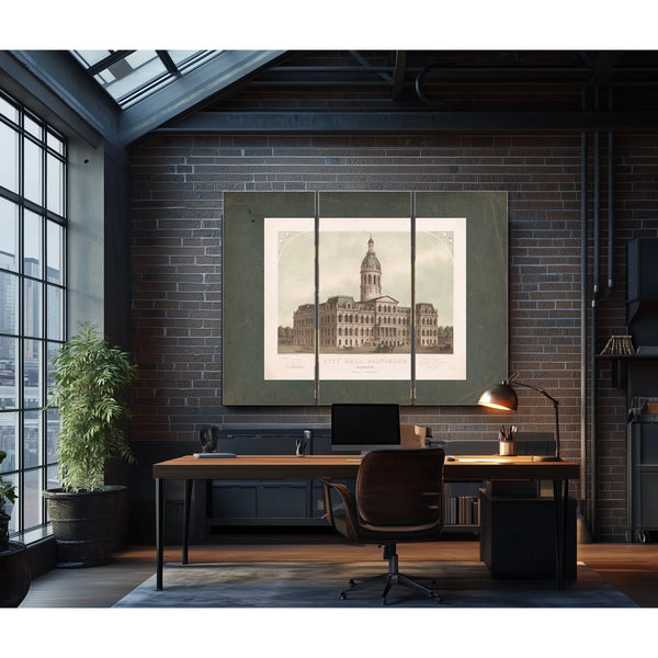 City Hall Baltimore Maryland 1871 — Framed Wall Art Room View | Bella Frye