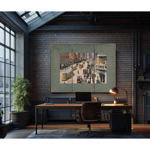 The Broadway Line Gilded Age Street Scene — Framed Wall Art Room View | Bella Frye