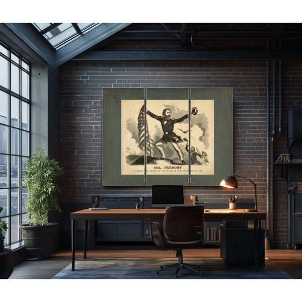 Col John C Fremont Planting the American on the Rocky Mountains 185 — Framed Wall Art Room View | Bella Frye