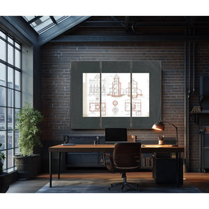 The Keepers Blueprint Blackistone Island Light Station — Framed Wall Art Room View | Bella Frye