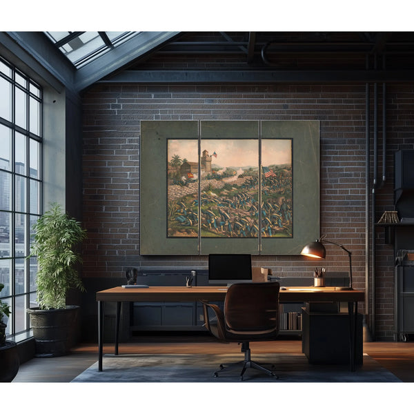 Charge of the 24th and 25th Colored Infantry and Rescue of Rough Riders at S — Framed Wall Art Room View | Bella Frye