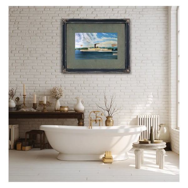 Steamboat C. Vanderbilt on the Hudson River — Framed Wall Art Room View | Bella Frye