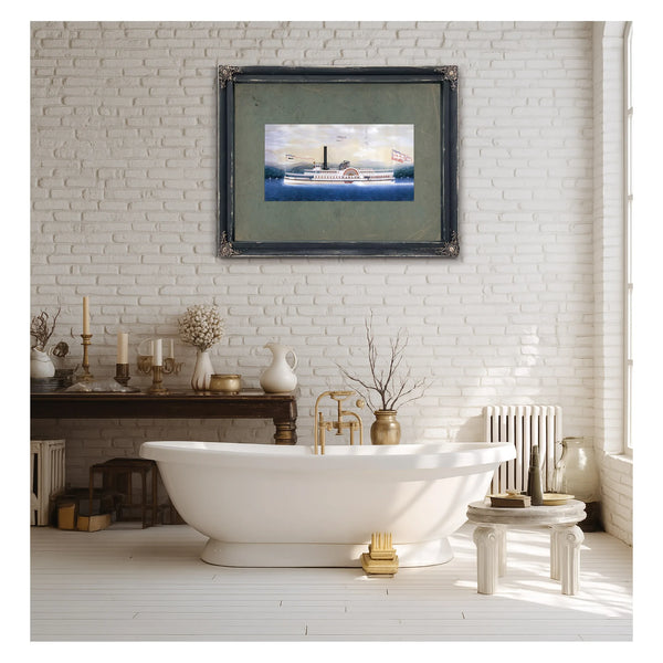 Steamboat Harlem on the Hudson River — Framed Wall Art Room View | Bella Frye