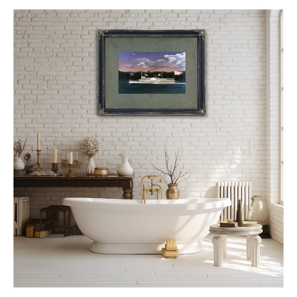 Steamboat Jesse Hoyt on the Hudson River — Framed Wall Art Room View | Bella Frye