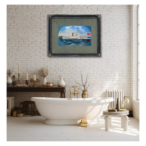 Steamboat Reindeer Hudson River Side Wheel Passenger Steamer — Framed Wall Art Room View | Bella Frye