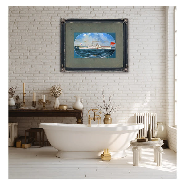Steamboat Reindeer Hudson River Side Wheel Passenger Steamer — Framed Wall Art Room View | Bella Frye