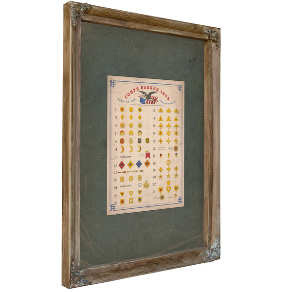 Army of the United States Corps Badges 1865 1865 — Verdigris Framed Canvas Print | Bella Frye