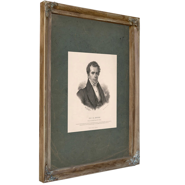 Eli K Moore Representative From New York 1837 — Verdigris Framed Canvas Print | Bella Frye