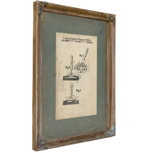 US Patent No. 4475262 Rotary Brush Cleaning Attachment (1984) — Verdigris Framed Canvas Print | Bella Frye