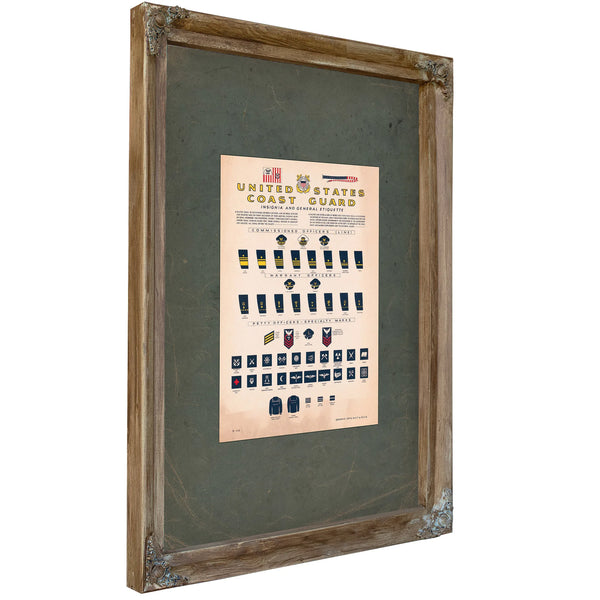 United States Coast Guard Insigna and General Etiquette 1917 — Verdigris Framed Canvas Print | Bella Frye