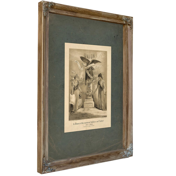 In Memory of the American Soldiers and Sailors 1861 1866 1874 — Verdigris Framed Canvas Print | Bella Frye