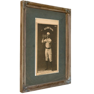 Tom Orourke Boston Beaneaters Baseball Card Portrait — Verdigris Framed Canvas Print | Bella Frye