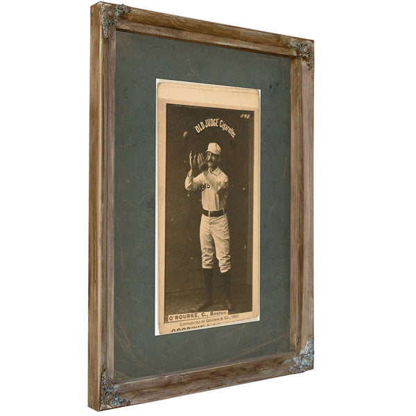 Tom Orourke Boston Beaneaters Baseball Card Portrait — Verdigris Framed Canvas Print | Bella Frye