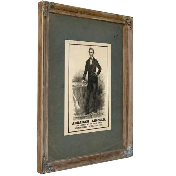 Abraham Lincoln Late President of the United States Assassinated April 14th 1865 19th Century — Verdigris Framed Canvas Print