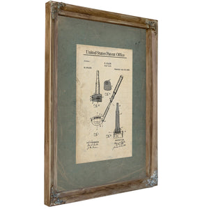 Us Patent No. 564655 Golf Club by E Slade (july 28 1896) — Verdigris Framed Canvas Print | Bella Frye