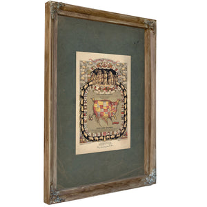 This Porcineograph 1876 — Verdigris Framed Canvas Print | Bella Frye