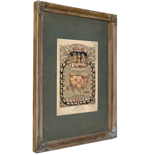 This Porcineograph 1876 — Verdigris Framed Canvas Print | Bella Frye