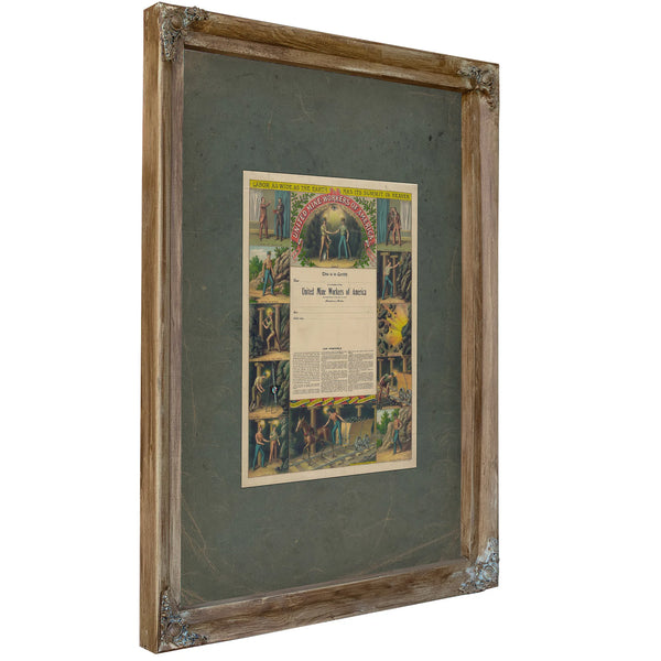 United Mine Workers of America 1899 — Verdigris Framed Canvas Print | Bella Frye